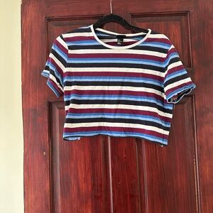 Striped H&M crop top (size M)